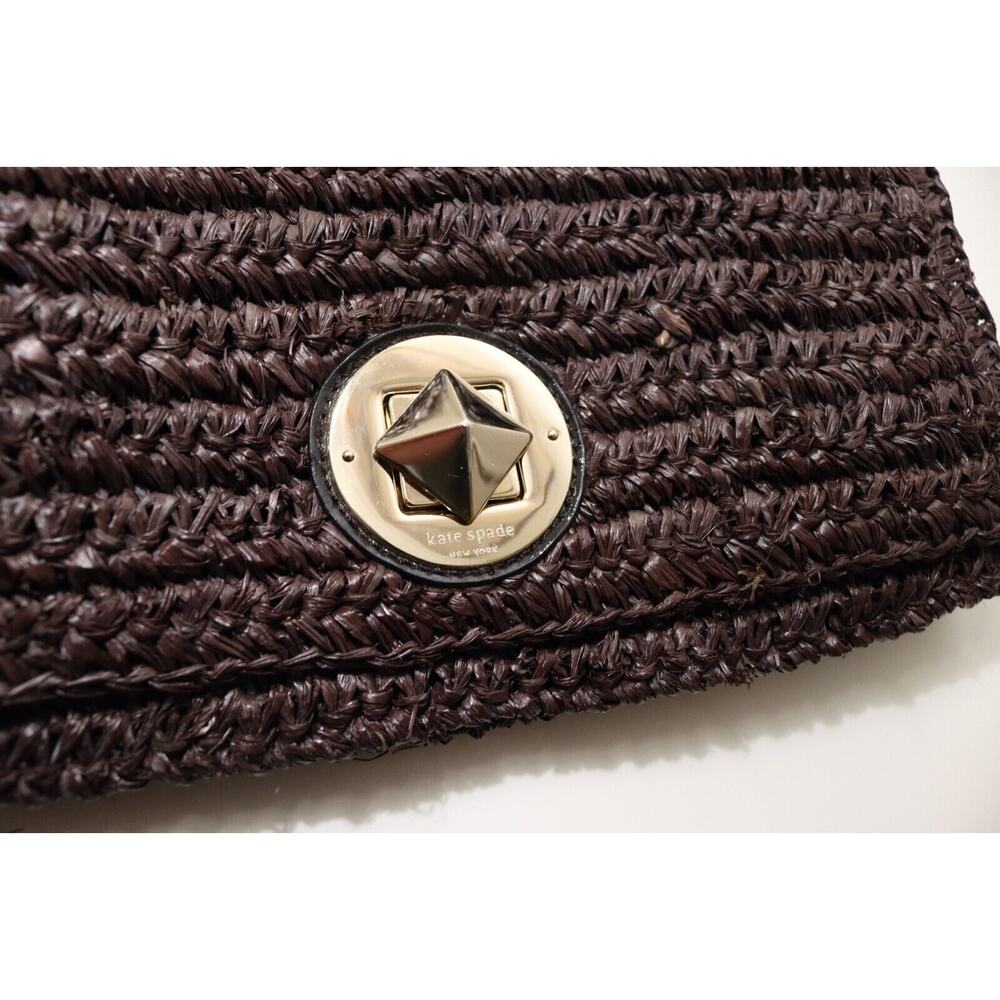 Kate Spade New York Rose Hall Monette Brown Wicker Shoulder Bag RARE! - Picture 6 of 16